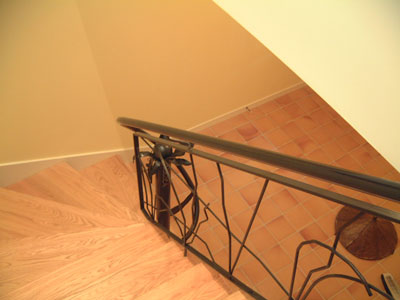 Railing with ornate scrollwork